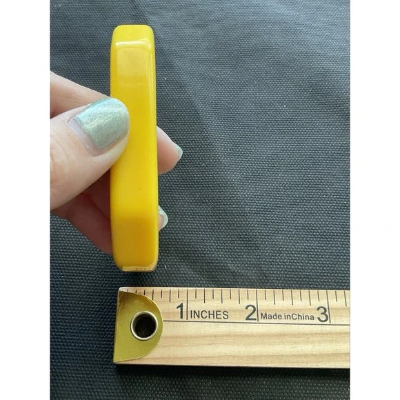 vintage canary yellow hexagonal bangle bracelet Plastic Estate Jewelry - Picture 3 of 6